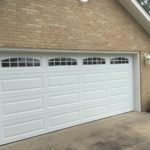 paned windows garage door white