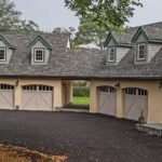 four garage doors extended