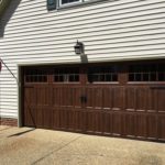 2 car garage door with American flag