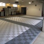 open clean garage with special flooring