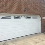 wide white garage doors