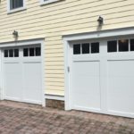 yellow house garage door