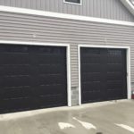 dark double car garage separate